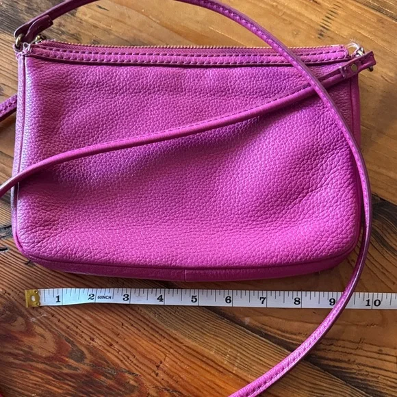 Fossil Women's Magenta Leather Crossbody Bag - Picture 7 of 8